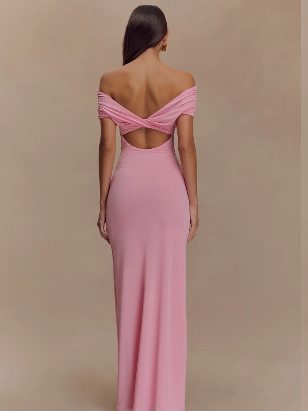 MESHKI Off Shoulder Slinky Maxi Dress - Imogen
